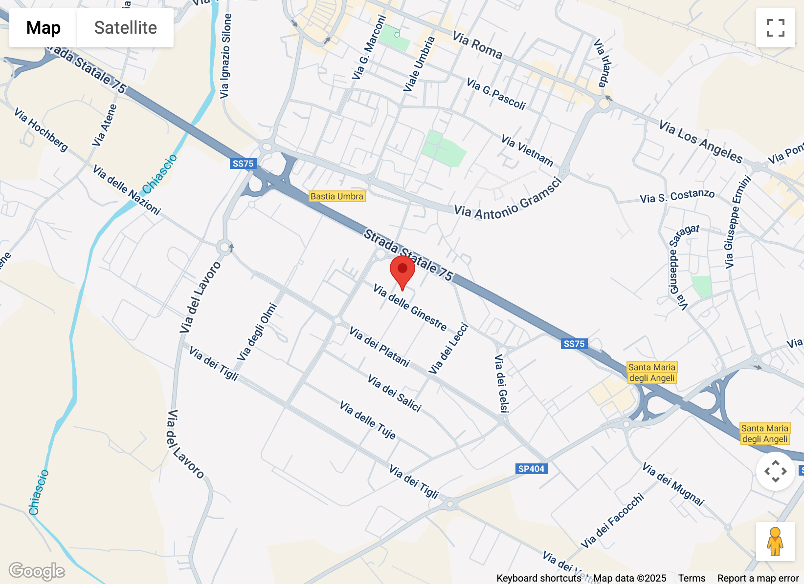 Map image of the Perugia Italy Malwarebytes Office