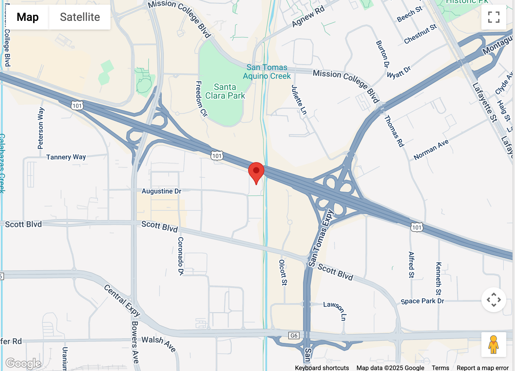 Map image of the Santa Clara California Malwarebytes Office