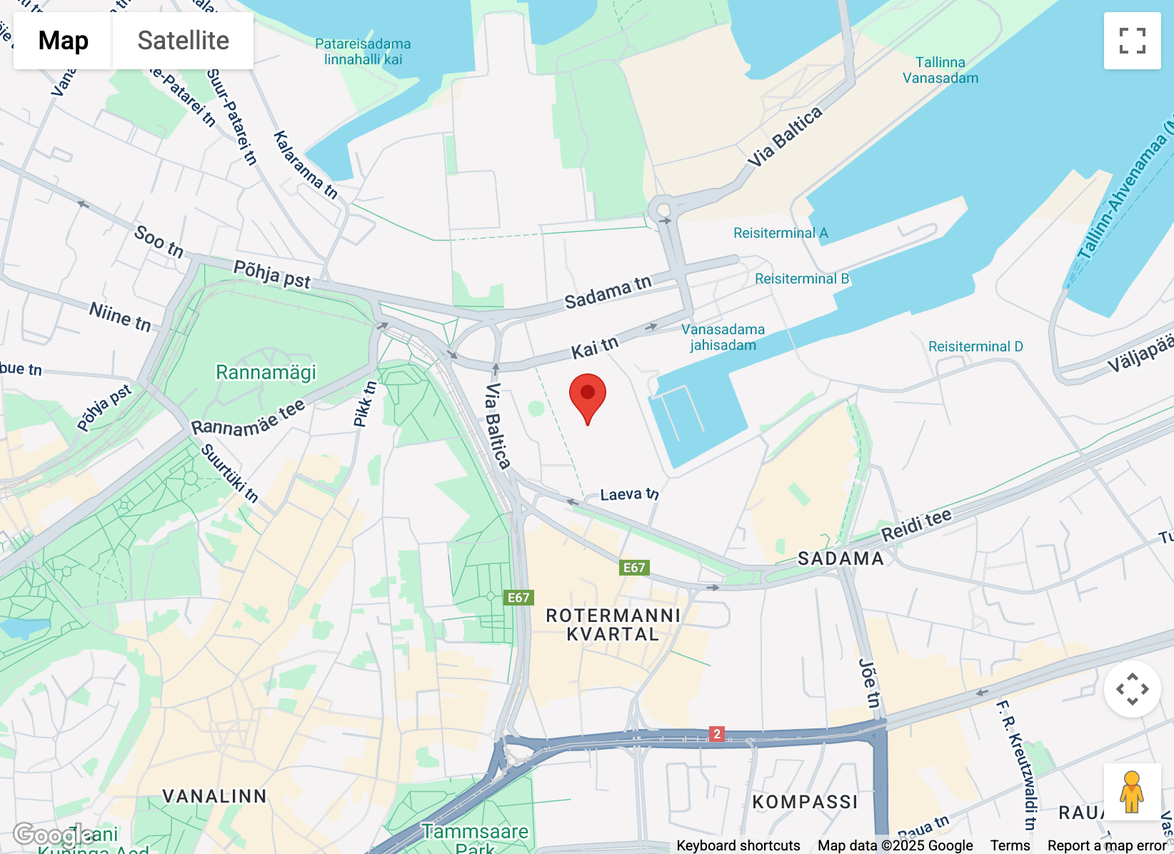 Map image of the Tallinn Estonia Malwarebytes Office